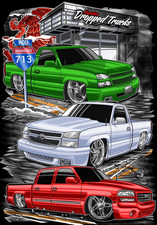 HDT SILVERADO GREEN, WHITE & RED TRIO T-SHIRT